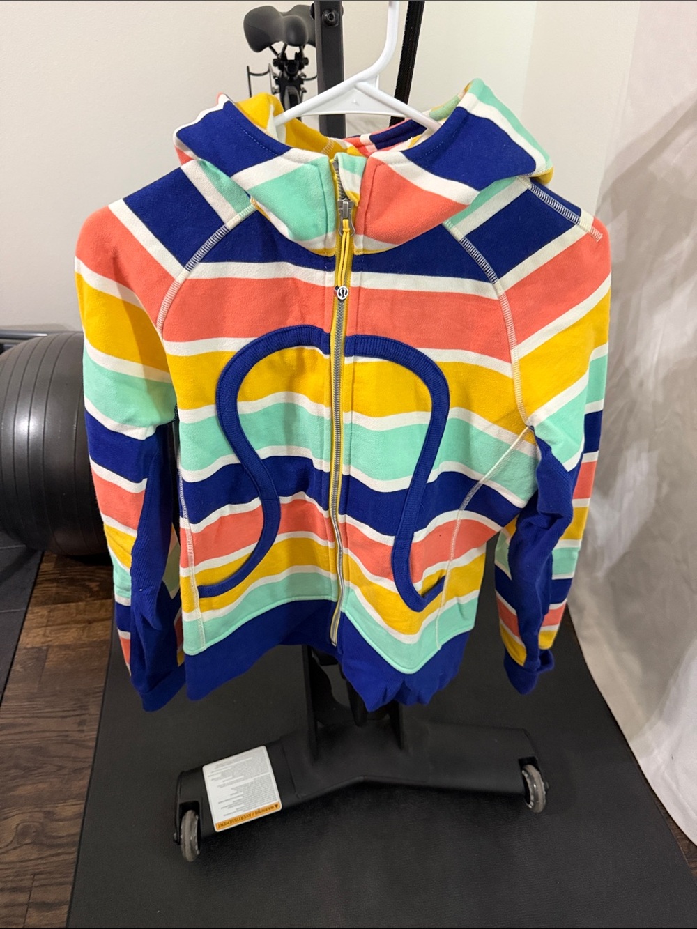 Lululemon multicolored striped Scuba Full Zip Hoodie -Seawheeze colors